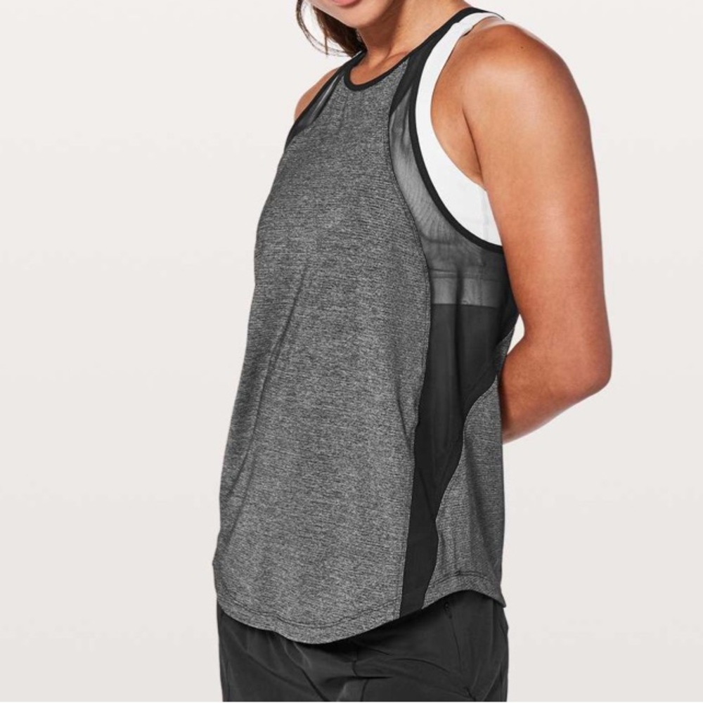 Lululemon Run Off-Route Tank Heathered Black / Black